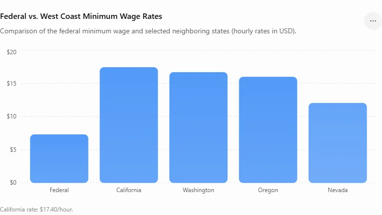Federal vs. West Coast Minimum Wage Rates